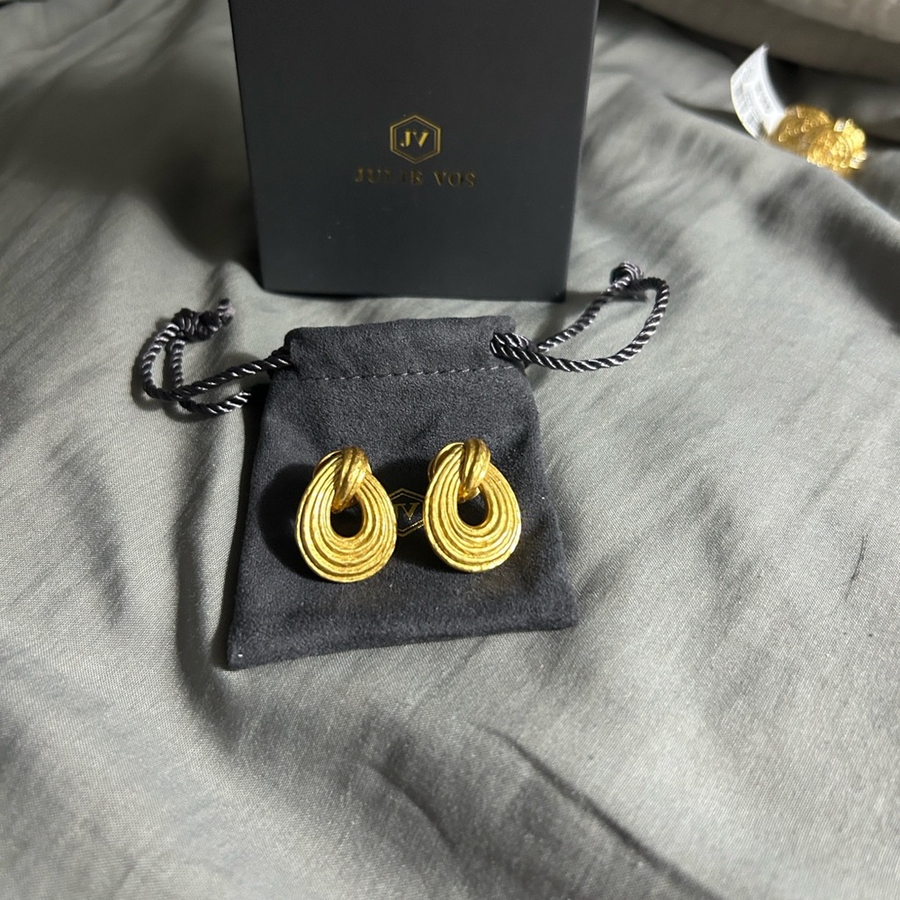 Julie Vos Gold Earrings, Pierced.